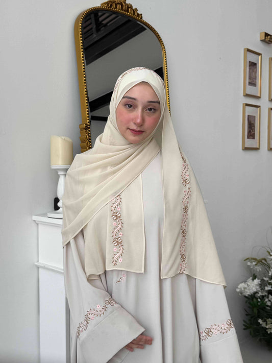 Sakura Abaya - Cream